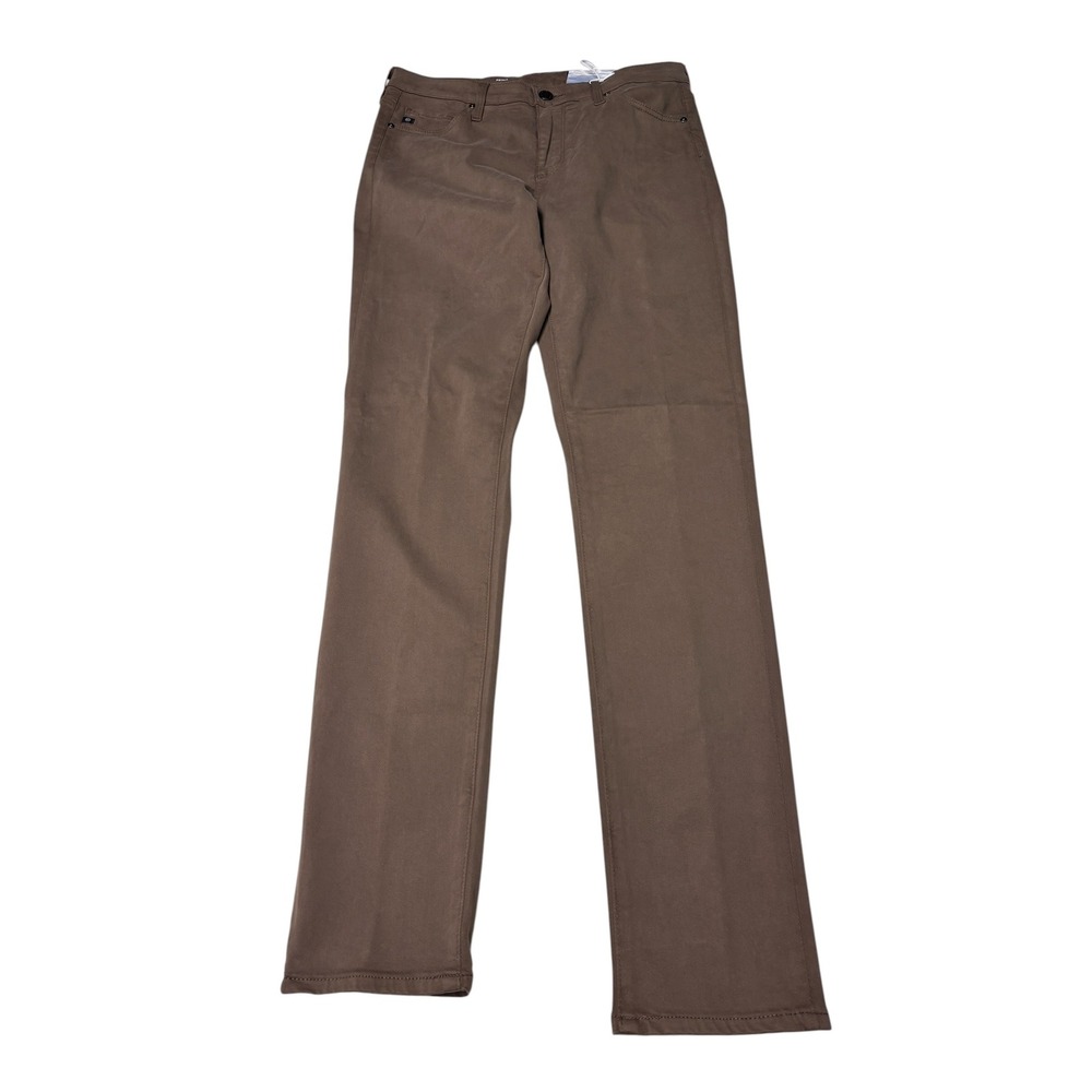 NWT AG Adriano Goldschmied Prima Cigarette Leg Pants Brown Sateen 28X31 $198